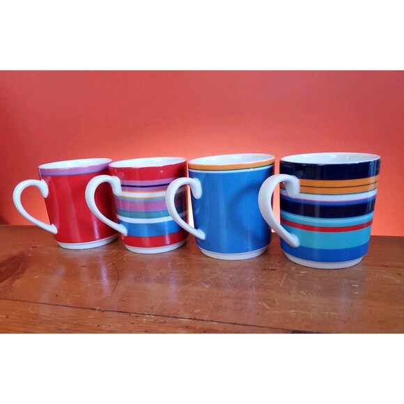 4 Lenox DKNY Urban Essentials Stackable Coffee / Tea Cups With Storage Rack - Picture 4 of 9